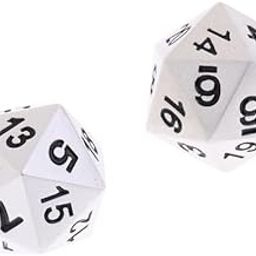 UJEAVETTE Toy 10x2 Pieces Zinc Alloy 20-Sided Dices Polyhedral Role Play Game Dice Silver Accessories & Dice-image-80