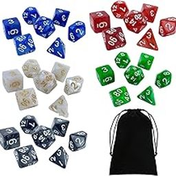 Toy 35Pcs Polyhedral Dices with Storage Bag Toy for Table Games Parties Style H Game Pieces, Parts-image-9