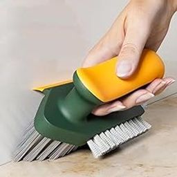 4-in-1 Grout Cleaner Brush with Squeegee – V-Shape Crevice Scrub Brush for Bathroom, Kitchen, Sink, Corner & Window Cleaning-1
