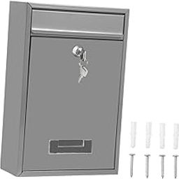 THE STYLE SUTRA Wall Mounted Mailbox Lockable with 2 Keys Metal Postbox for Door Office Home Gray-10