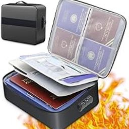 Fireproof Document Bag with Lock, 3-Layer File Storage Case with Water-Resistant Zipper-image-95