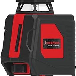 FREEMANS Test & Measure Green Beam Self Levelling 25m Cross Line Laser Level, with 4*AA Batteries for Home, DIY & Professional Use, 1 Year Warranty-0