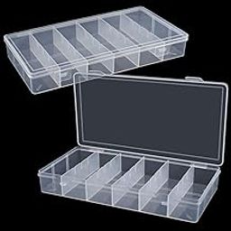 BAGTeck clear visible plastic storage box cosmetic tools storage box makeup tools fishing tackle accessory box organizer jewelry screws hardware accessories organizer box (2Pack)-15