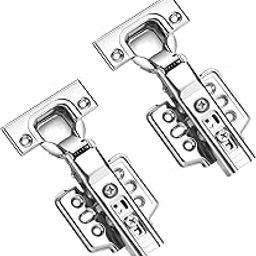 HASTHIP® 2-Pack Stainless Steel Cabinet Door Hinges, Spring-Loaded Self Closing, Heavy Duty Installation Hardware for Cabinet & Closet Doors-image-53