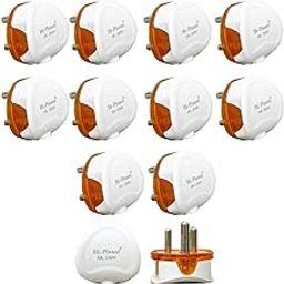 Hi-Plasst 6A 3-Pin Plug Top (Pack of 10) Electrical Plug for Iron, Home Theatre, Water Purifier, RO, Hair Dryer, Mixer Grinder | Premium Model | Unbreakable Easy to Install or Replace Old Plug Tops-image-16