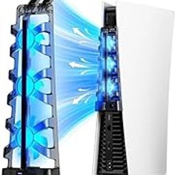 PSX Store Cooling Fan Compatible with PS5, PS5 Accessories Cooling Fan Cooling Dock with LED Light, Horizontal Compatible with Both Disc and Digital Editions-13
