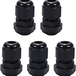5Pcs Waterproof PG7 Cable Gland Plastic Cable Glands Joints Adjustable Connector Black for 3-6.5mm Dia Cable,Aicosineg-61