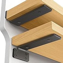 Heavy-Duty Floating Shelf Brackets (Set of 2, 6-Inch) – Matte Black Steel L Brackets for Wall-Mounted Wood Shelves – Supports 160+ lbs – Shelf Support Bracket for Home & Office-0