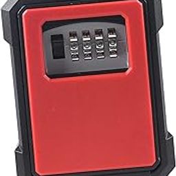 ATORSE™ Portable Key Storage Lock Box 4 Digit Password Key Storage Case For House Red-4
