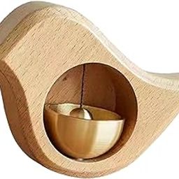 cute light brown bird shape door bell,Shopkeepers Bell for Door Opening, Decorative Wood and brass Door Bells Hanging, Handmade Office Store Entrance Front Doorbell, fridge magnetic bell-image-43
