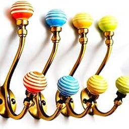 Decor- Pack of 4 - Swirl Mix Color Antique Finish Wall Hooks for Hanging Clothes, Bathroom Kitchen Towel-image-32