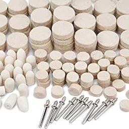 Vinayakart 123 Pcs wool polishing wheel polishing pad felt polishing buffing wool felt polishing pad wheel professional accessories point & mandrel 3.8cm shank kit for dremel rotary tools-image-17