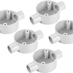 MECCANIXITY 5Pcs PVC Conduit Box Junction Box 2 Way 20mm M4 x 0.7 Without Cover for Electronic Projects-17
