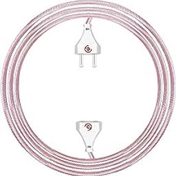 2 pin 2 core Pink Nylon Thread Wire Extension Cord for Multipurpose Use | 2.5 Meter | Pack of 1-25