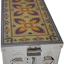 10 Inch Stainless Steel Storage Box for Jewellery/Safe Locker/Cash Box with Handicrafts Digital Laser Print Design-image-63