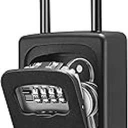 Puroma Large Key Lock Box, Resettable Combination Lockbox, Portable Wall Mount Waterproof Security Safe for Outside Outdoor Home Office Door Handle House Key, Pure Black (1 Pack)-10