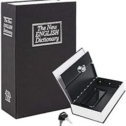 Cash Box Book Locker Safe Stainless Steel Dictionary Type Vault Box With 2 Keys (Standard Size, Multi Color)-picture-24