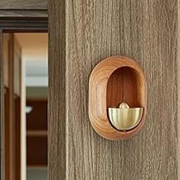 Overa Magnetic Wood Door Bell with Copper Pendant - Shopkeepers Bell for Home Decor, Door Opening, Housewarming Gift (C)-10
