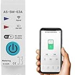 WiFi Smart DIN Rail Timer Switch, 63A, Energy Monitoring, App Control, 90-300V AC-41