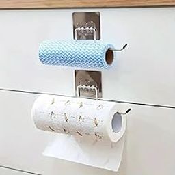 Bainsh Self-Adhesive Steel Paper Towel Holder, Double Roll Wall Mount, Bathroom Tissue Dispenser, 2-Pack-image-38