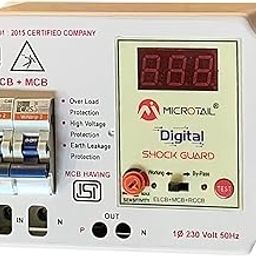 Microtail Digital ELCB 40 Amp Single Phase 2 Pole ELCB + RCCB + ISI Marked MCB with High Voltage, Leakage Current 3 to 30 Ma (White)-1