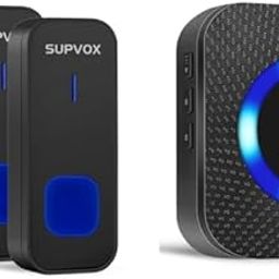 Supvox® Wireless Door Bell for Home 1 Receiver 2 Transmitter Calling for Office Waterproof IP55 Long Range Remote with LED Indicator Light 55 Ringtones 3PCS-image-65