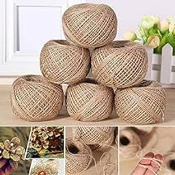 Just Flowers Jute Thread for Craft Work 2MM Thick and 50 Mtr Long | Natural Jute Twine Rope Roll for Packing and Creative Decorations (Pack of 2)-picture-10