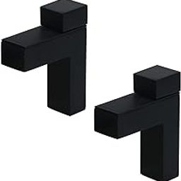 Antrader Glass Shelf Bracket, Solid Zinc Alloy Wood/Glass Shelf Bracket, Adjustable Clamp for 0.2"-0.8" Wood or Glass Wall Mount One Pair, Matte Black-image-62