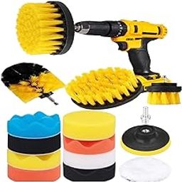 15Pack Drill Brush Attachments Set,Scrub Pads & Sponge, Power Scrubber Brush with Extend Long Attachment All Purpose Clean for Grout, Tiles, Sinks, Car Polishing Pads-image-42