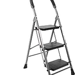 Naayaab Craft Step Stool Folding 3 Step Ladder | Heavy Duty Metal Iron Sturdy Wide Pedal | Lightweight | Anti-Slip | Portable & Collapsible | Step Ladder Perfect for Kitchen & Household-image-27