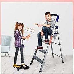 BRANCO Home Pro 4 Steps Ladder for Home | Wide Anti-Skid Steps | Safety-Clutch Lock | Light Weight Aluminium Step Ladder | (5 Years Warranty, Made in India) - GEC-L4-image-1