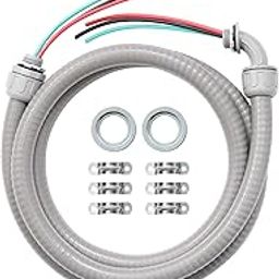 DWALE Liquid-Tight Conduit and Connector Kit,Flexible Non Metallic Liquid Tight Electrical Conduit,1/2inch 6ft Electrical Conduit Kit,with 5 Straight and 3 Angle Fittings Included,1/2 in. Dia-image-88