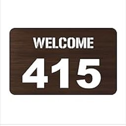 Number Plate 415 Door, Room, etc Engineered Wood Board fixed with White color text water proofing PVC sticker | Easy installation type double sided tape fixed on backside and including screw with fixture-picture-23
