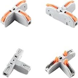 KOKYLEZN Compact T-Type Push-in Fast Wire Connector Distribution Terminal Block Led Light Electrical Home Splitter Connectors(Blue)-image-4
