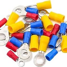 DECENT AIR SYSTEM® 1.5 SQMM, 2.5 SQMM, 4.6 SQMM Each 50Pcs Insulated Copper Wire Lug Tubular Ring Terminals Wire Connector (Multicolor, Pack of 150)-14
