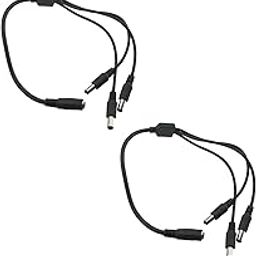 SQXBK 2PCS 2.1x5.5mm Power Distributor Cable Black DC 1 in 3 LED Trial Connection Cable Suitable for LED Luminaires-5