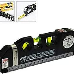 9FT Level Laser Plastic Horizon Vertical Measure Tape Aligner Bubbles Ruler Multifunction Leveler Tool (Black)-83