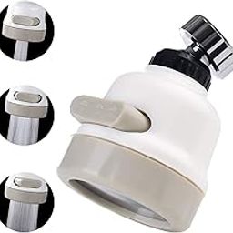 KPNG 3 Water Way Flexible rotatable Sprayer Water Saving Faucet Spray Head for faucets (1 Pcs) Colore:White-15