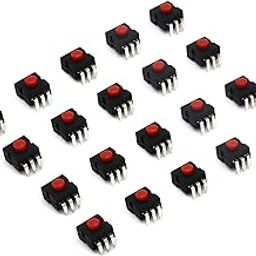 Electronic Spices PACK OF 20 Mini Red 3 Pin on-off 3 Position PCB Flashlight Push Button Switches-17