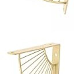 MERISHOPP 2X Shelf Bracket Decorative Fan-Shaped with Screws Home Bookshelf Golden |Home & Garden|Furniture|Bookcases-image-8