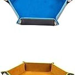 Toy 2X Dice Tray Foldable Leather Storage Organizer Box Desktop Storage Holder Game Pieces, Parts-image-89