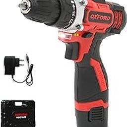 OXFORD® OSD-2001 Screwdriver & Drill, Cordless | 12V - 1350RPM, Reversible Switch, Multi-Torque Clutch, 10mm Keyless Chuck - 1x1.5Ah Battery with BMC Case-image-25