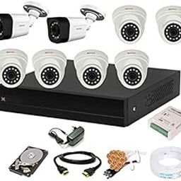CP PLUS Wired 8 Channel HD DVR 1080p, Outdoor Camera 2.4 MP 2Pcs, Indoor Camera 2.4 MP 6Pcs, 1 TB Hard Disk, Full Combo Set-10