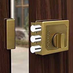 Plantex Heavy Duty Tri Bolt Keypad Lock with Key & Knob for Main Door/Suitable on Single Door for Home,Office,Hotel (Brass Antique)-picture-13