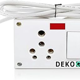 DEKOQ 1 Power Socket 16 Amp and 1 Switch 16 Amp Power Extension Board 240 Volts, 16Amp Extension Board (White, 2 m)-picture-13