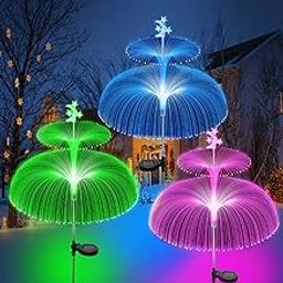 Solar Garden Lights Outdoor Solar Lights Waterproof Jellyfish & Star 7 Color Changing Solar Flower Lights for Garden Decor, Yard, Patio, Lawn, Pool, Party, Wedding, Gifts for Women/Mothers (3 packs)-image-53