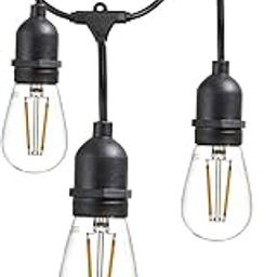 Outdoor String Lights,Waterproof,Patio,Backyard, 10 Metre 20 Holders Heavy Duty with Pear Shape Bulb ST-64 4W Led (with 20 Bulbs 4W) (2 Spare)-2