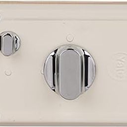 Yale Rim Lock, 1 Deadbolt1 and 1 Latch Bolt, Thumbturn, 4 Dimple Keys (Ivory Ni 4 Dimple Keys| Main Door Lock for Home/Bedroom/Office/Hotel (Finish- Silver)-picture-0