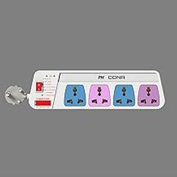PM Cona Power Strip with 4 Universal Sockets, 1.5 Metre Cord Length, 6 Amp, White (2636)-picture-0