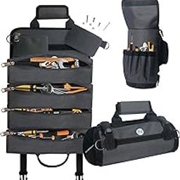 NERVES Tool Bag Organizer Heavy Duty 1100D Fabric, Portable Folding Design organiser Tool Kit Bag for Electrician, Mechanics, and AC Tools Storage (Grey)-19